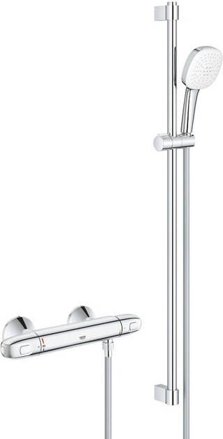 Grohe Grohtherm 1000 Comfortset thermostatisch HOH=15cm met koppeling 90cm chroom 34824005