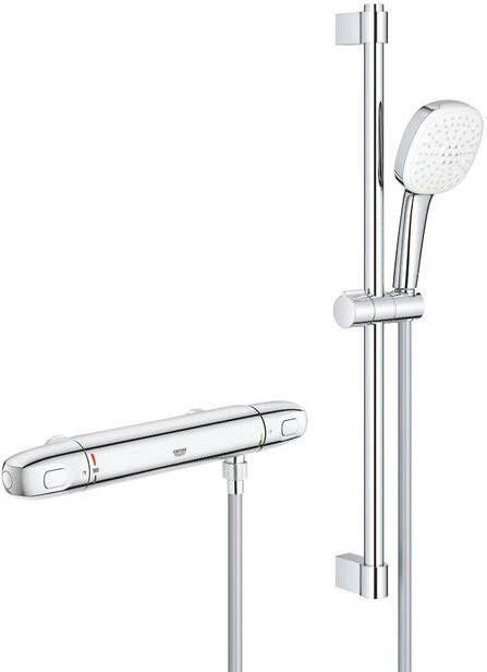 Grohe Grohtherm 1000 Comfortset thermostatisch HOH=15cm zonder koppeling 60cm chroom 34819005