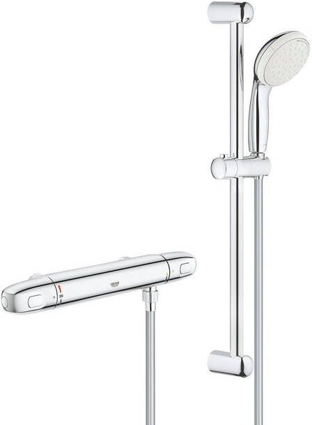 GROHE PROFESSIONAL Grohe Grohtherm 1000 douchethermostaat met Tempesta glijstangset 60 cm chroom hoh 150 mm 34819004