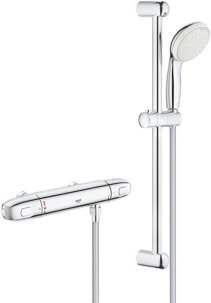 GROHE PROFESSIONAL Grohe Grohtherm 1000 NEW douchethermostaat met Tempesta glijstangset 60 cm chroom h.o.h 120 mm 34822004