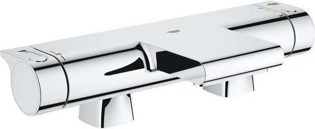 Badkraan Grohtherm 2000 Cool Touch 15cm Hartafstand Thermostatisch Opbouw Rond Chroom 2 Greeps voor Badrandmontage - Foto 1
