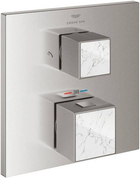 Grohe Grohtherm cube afdekset thermostaat m omstel white s.steel 24429DC0