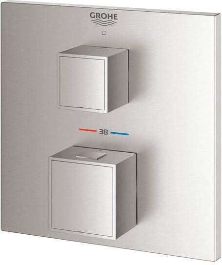 GROHE Grohtherm Cube afbouwdeel voor thermostatische inbouwkraan met 1 uitgang supersteel - Foto 2