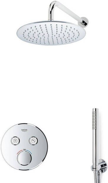 Grohe Grohtherm Regendoucheset Inbouw- hoofddouche 25 cm 2 functies handdouche staaf 1 stand wandarm chroom sw105953 SW104917  SW720559 SW720552 SW542643 SW49