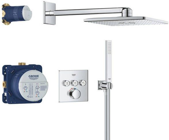 Grohe Grohtherm Smartcontol Perfect Cube Doucheset inbouw thermostaat hoofdoucheset 31cm chroom 34873000