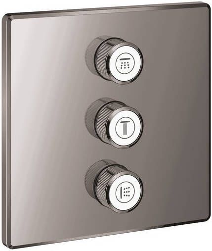 Grohe Grohtherm SmartControl afbouwdeel v. inbouwkraan volume (stopkraan) v. 3 functies vierkant hard graphite 29127A00