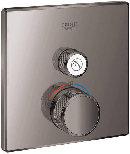 Grohe Grohtherm SmartControl Inbouwthermostaat 2 knoppen vierkant hard graphite 29123A00