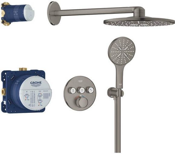 Grohe Grohtherm smartcontrol Perfect showerset compleet hard graphite geborsteld 34863AL0