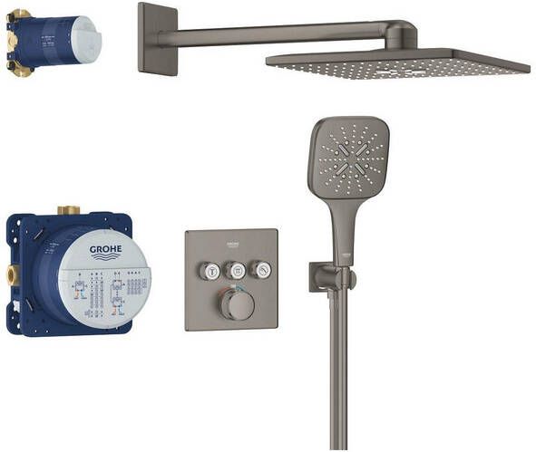 Grohe Grohtherm smartcontrol Perfect showerset compleet hard graphite geborsteld 34864AL0