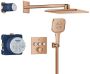 Grohe Smartcontrol Thermostatisch Inbouw Douchekraan Shower-Set Vierkant Warm Sunrise Geborsteld - Thumbnail 2