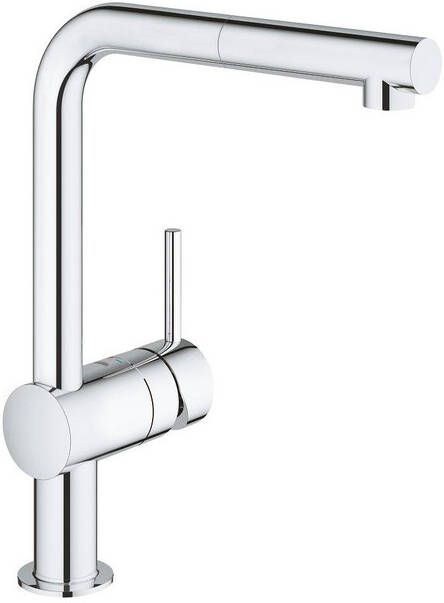 GROHE Minta Keukenmengkraan eengreeps mousseur uittrekbaar 329mm hoogte 217mm voorsprong L-uitloop draaibaar chroom