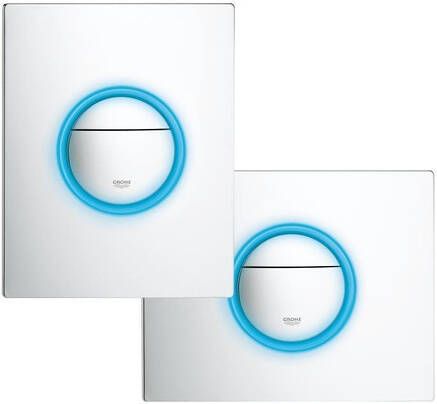 Grohe Nova Cosmopolitan Light wc bedieningsplaat dualflush verticaal horizontaal inclusief led verlichting chroom 38809000