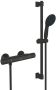 Grohe Precision Start Doucheset thermostatische douchekraan met glijstangset 60cm ronde handdouche 1 straalsoort gladde doucheslang mat zwart 345972431 - Thumbnail 2