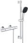 Grohe Precision Trend Doucheset thermostatische douchekraan met glijstangset 60cm vierkante handdouche 1 straalsoort gladde doucheslang chroom 34237003 - Thumbnail 2