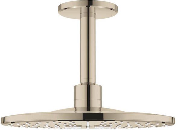 GROHE Rainshower 310 SmartActive regendoucheset met ronde regendouche en 2 straalsoorten plafondmontage nickel geborsteld
