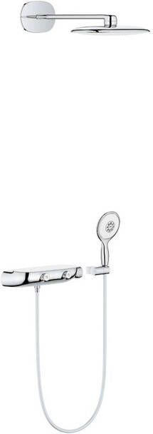 Douche Concurrent Regendoucheset Grohe SmartControl 36cm Mono Rond Chroom Wit Thermostaatkraan Handdouche