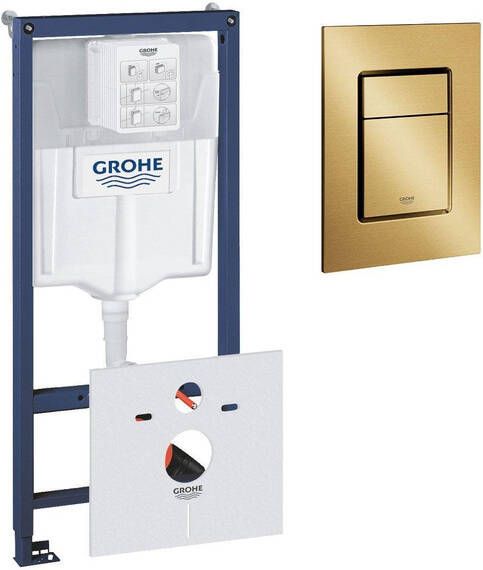 Grohe Rapid SL inbouwreservoir inclusief Skate cosmopolitan bedieningsplaat S-size Geborsteld Cool Sunrise 0729205 sw107647 sw242307