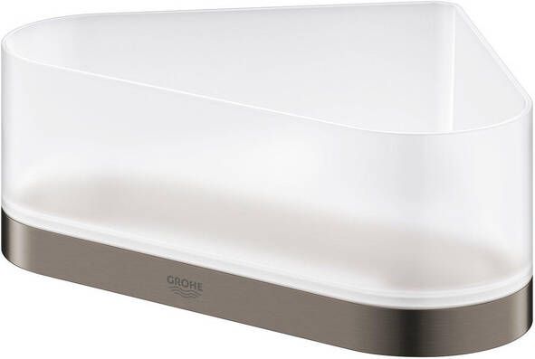 GROHE Selection Korf met houder zeepschaal hoekmontage glas metaal hard graphite geborsteld 41038AL0