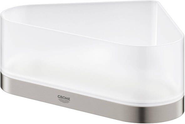 Grohe Selection Douchetray 17x17x20x8.5cm hoekmodel wandmontage supersteel mat glas 41038dc0