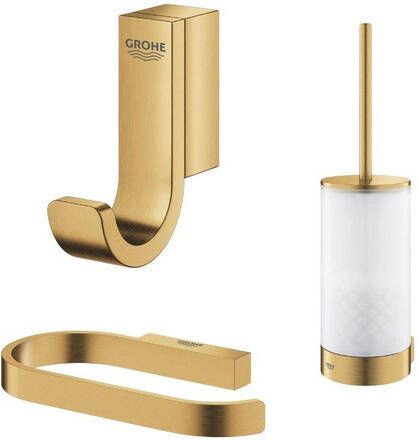 Grohe Selection Toiletaccessoires closethouder zonder klep closetborstelset handdoekhaak cool sunrise geborsteld (goud) SW482001 SW482039 SW481983