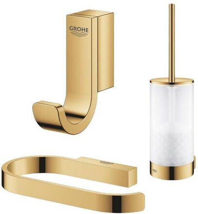 Grohe Selection Toiletaccessoires closethouder zonder klep closetborstelset handdoekhaak cool sunrise glans (goud) SW500120 SW500098 SW500028