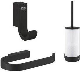 Grohe Selection Toiletaccessoires closethouder zonder klep closetborstelset handdoekhaak phantom black SW901408 SW901525 SW901384