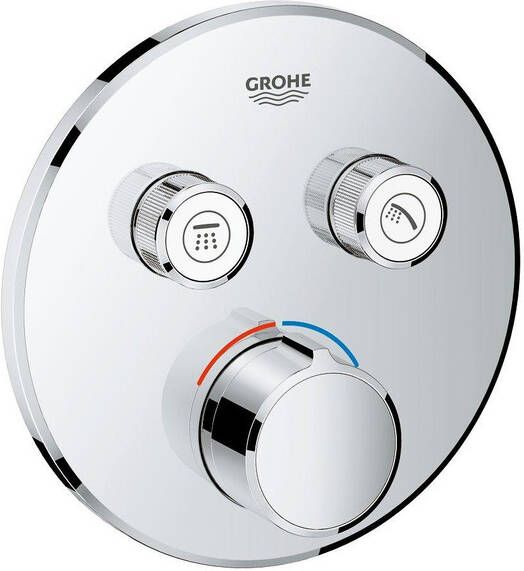 GROHE Smartcontrol Inbouwmengkraan opbouwdeel rond wand eengreeps met 2x omstelinrichting chroom