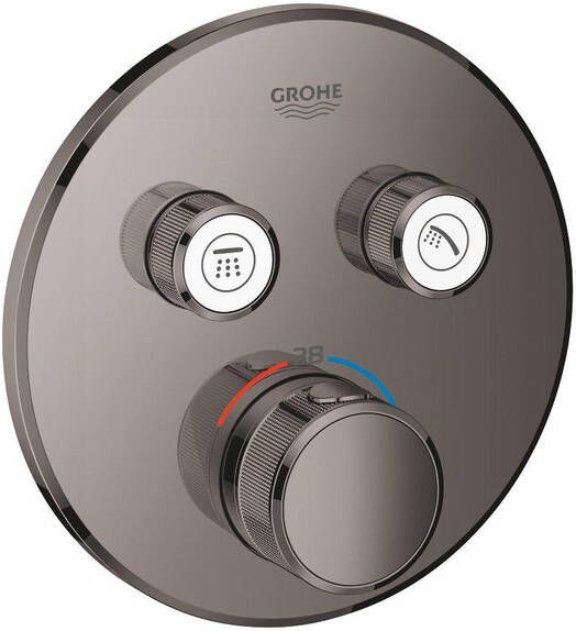 Grohe SmartControl Inbouwthermostaat 3 knoppen rond hard graphite 29119A00