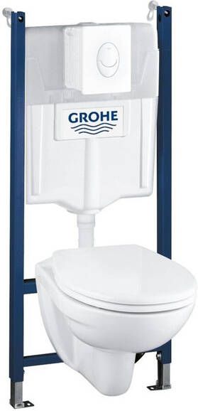 Grohe Solido Bau toiletset inbouwreservoir softclose zitting bedieningsplaat wit glans Wit 39117000