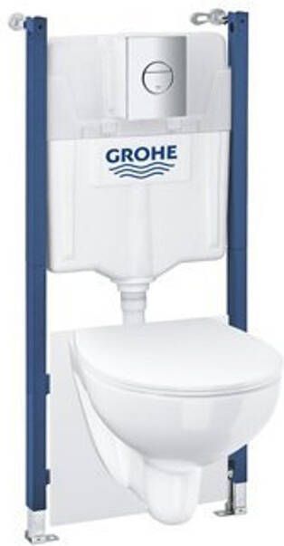 Grohe Solido Bau toiletset Solido inbouwreservoir softclose zitting bedieningsplaat chroom glans Wit 39900000