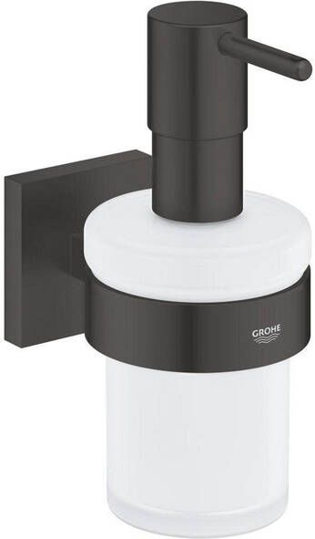 Grohe Start Cube QuickFix Zeepdispenser 160ml met houder mat glas matte black 410982430