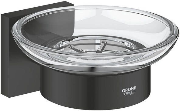 Grohe Start Cube Zeepschaal met houder glas mat zwart 410962430