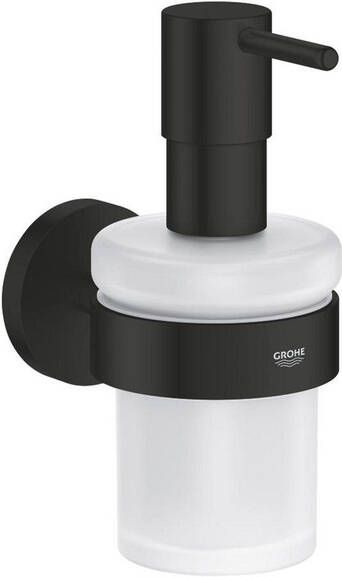 Grohe Start QuickFix Zeepdispenser met houder mat glas matte black 411952430