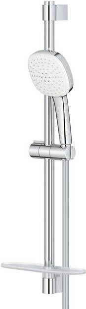 Grohe Tempesta 110 Cube Glijstangset 60cm 2 straalsoorten 7.4l min met zeephouder chroom 26907003