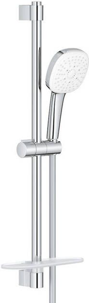 Grohe Tempesta 110 Cube Glijstangset 60cm 3 straalsoorten 7.4l min met zeephouder chroom 27576003