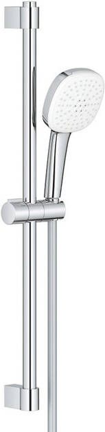 Grohe Tempesta 110 Cube Glijstangset 60cm vierkante handdouche 2 straalsoorten 8.0 l min gladde doucheslang chroom 26748003