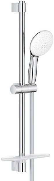 Grohe Tempesta 110 Glijstangset 60cm ronde handdouche 2 straalsoorten gladde doucheslang met zeephouder chroom 26638003