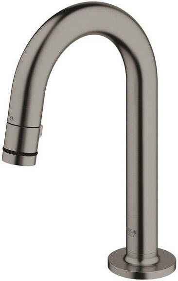 GROHE Universal Toiletkraan stroom-stop mousseur 113mm C-uitloop 199mm hoogte G1 2" hard graphite geborsteld