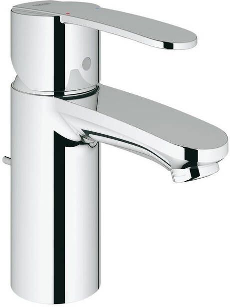 GROHE QUICKFIX Grohe Wave Cosmopolitan Wastafelmengkraan S-size trekwaste eengreeps 1-gats 155mm hoogte 102mm uitloop vast chroom