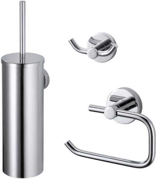 Haceka Kosmos 3-delige toilet accessoireset cm chroom