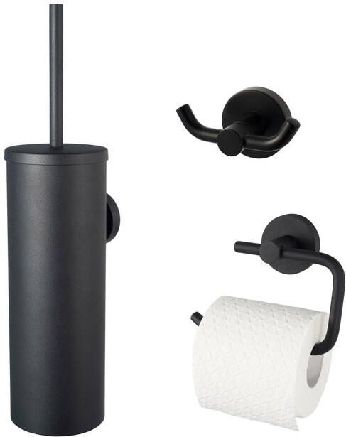 Haceka Kosmos 3-delige toilet accessoireset cm zwart