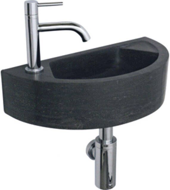 Haceka Rose fonteinset 40x20x10cm met kraan sifon en afvoer limestone antraciet 1192523