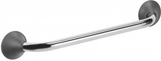 Linido Ergogrip rechte wandbeugel 90 cm rvs gepolijst met antraciet kappen