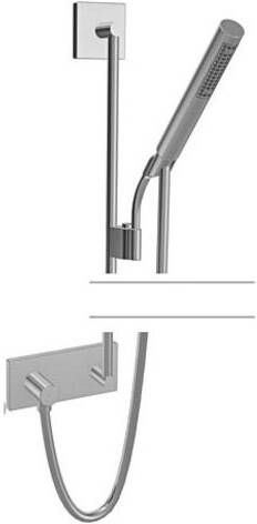 Hansa matrix glijstangset 90cm met wandaansluitbocht chroom 44420100