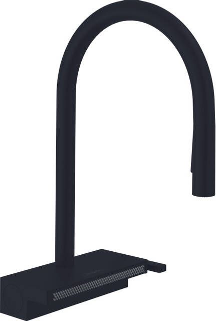 Hansgrohe Aquno Select M81 ééngreeps keukenkraan 170 uittrekbare vuistdouche 3jet mat zwart - Foto 1
