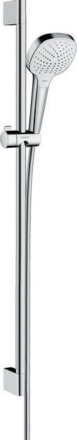 Hansgrohe Croma Select E Vario glijstangset met Croma Select E Vario handdouche EcoSmart 90cm met Isiflex`B doucheslang 160cm wit chroom 26593400 - Foto 1