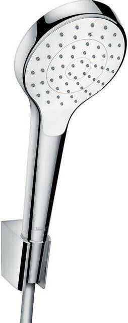 Hansgrohe Croma Select S PorterS badset met Croma Select S 1jet handdouche met wandhouder met Isiflex`B doucheslang 125cm wit chroom 26420400