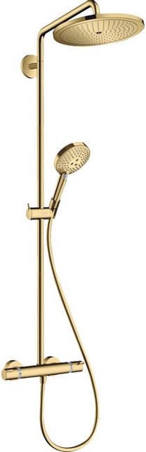 Hansgrohe Croma select s showerpipe EcoSmart met thermostaat 28cm polished gold optic 26891990