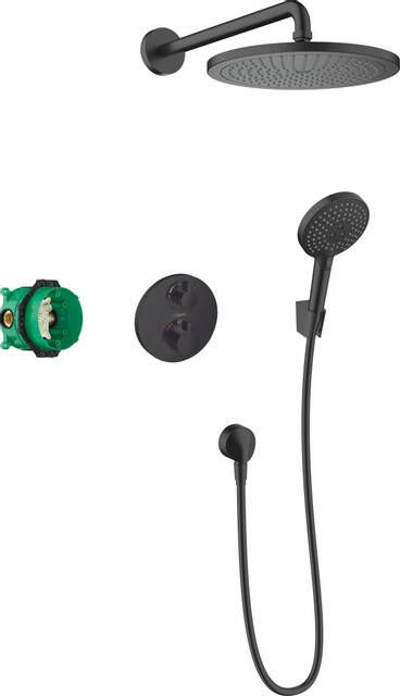 Hansgrohe Croma inbouw regendouche met 28cm hoofddouche en 3 standen handdouche zwart mat