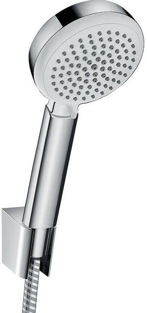 Hansgrohe Crometta 100 Porter`S badset met Crometta 100 Vario handdouche met wandhouder met MetaflexC doucheslang 125cm wit chroom 26666400